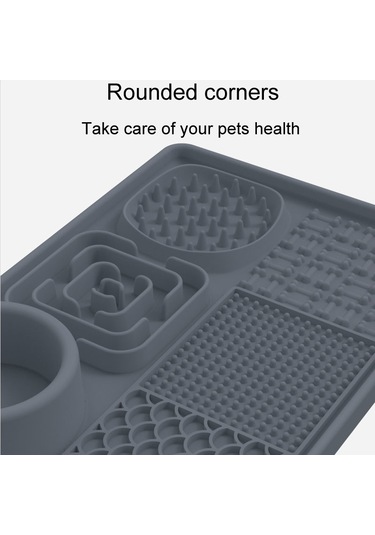 Sones Pet Silikon Yalama Yemek Mat Dikdörtgen 6 1 Köpek Yavaş Besleme Pedleri Kazıyıcı İle