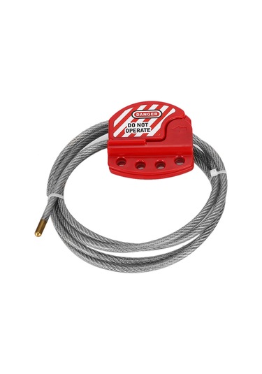 Geeroyoo Stok Durumu Güvenlik Kablosu Kilit - 4mm Paslanmaz Çelik, 4 Anahtar Delikli, Etiketli, Kimyasal-elektrik Endüstrisi İçin 1.8m Uzunluk