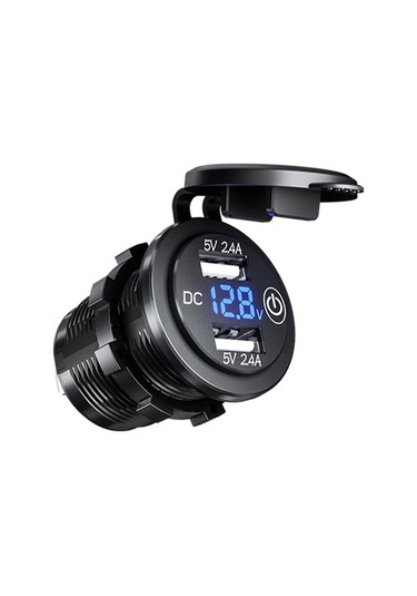 12v 24v Çift Usb Led Araç Şarj Adaptörü W/dokunmatik Açık Kapalı Anahtarı Güç Kablosu