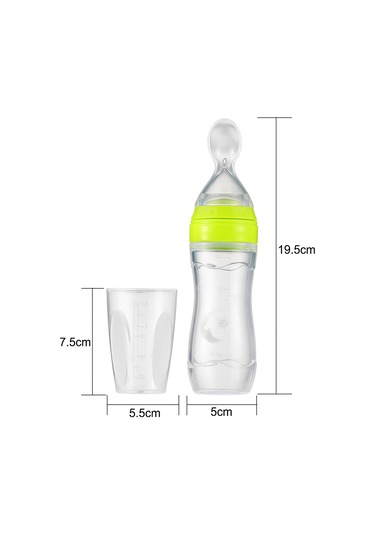 Xindoker Bebekler İçin 120ml Silikon Püre Şişesi - Kaşık Uçlu, Renk Seçenekli