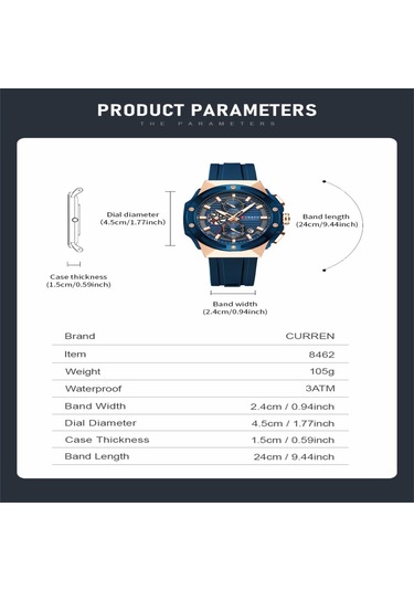 Curren Erkek Saati Açık Hava Eğlence Spor Takvim Kuvars Dairesel Bilek Saati Diğer