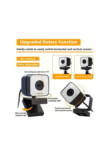 Dashanshop Zoom7 4k Pc Laptop Webcam Dahili Mikrofonlu Otomatik Odaklama Beyaz Dengesi