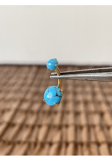 Yüksek Kalite G23 Titanium Doğal Firuze Taşlı Titanyum Göbek Piercingi Taş 10mm DUMMY 236121491 429
