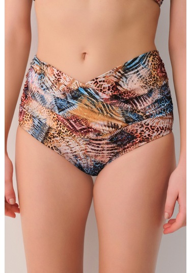 Suwen Freya Yüksek Bel V Kesim Bikini Alt Sb25210984984 Etnik Desenli