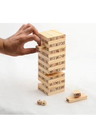 Jenga Ahşap Denge Oyunu 54  Parça