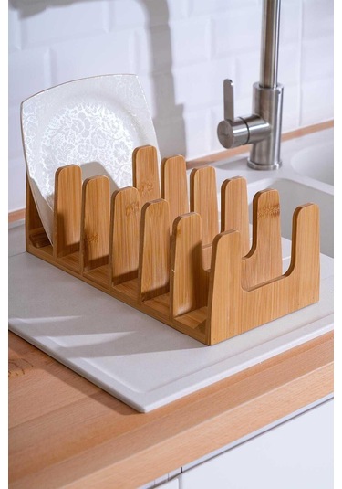 Tasarım Bambu Tabaklık 6 Gözlü Tabaklık Bambu