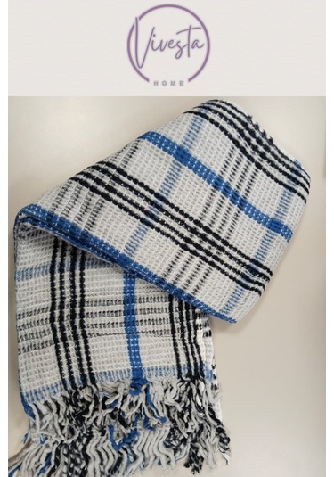 Yumuşacık Scotch Battaniye 150 200 Cm Sıcak, Şık Ve Konforlu Tasarım Mavi - Siyah