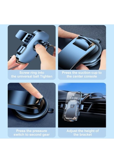 Seametal Araç Telefonu Tutucu Araç Montaj Tutucu Vantuz 360 Cep Telefonu Desteği İçin Ayarlanabilir Stand