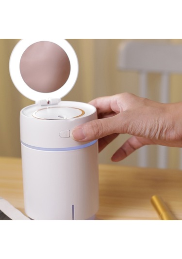 K005 Taşınabilir Nemlendirici Led Dolgu Işığı Makyaj Aynası Usb Mini Nemlendirici Mavi