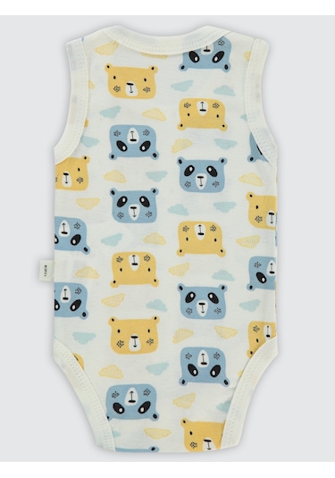 Civil Baby Erkek Bebek Çıtçıtlı Badi 1-36 Ay Ekru