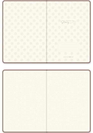 A5 Bullet Journal Noktalı Defter 140 Gr. 80 Yaprak Cappuccino Sütlü Kahve