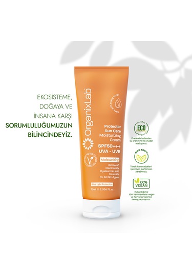 Organixlab Güneş Koruyucu Etkili Nemlendirici Yüz Kremi SPF 50+ 75 ML
