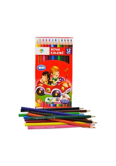 Mikro Gold 12 Renk Tam Boy Kuru Boya Kalemi