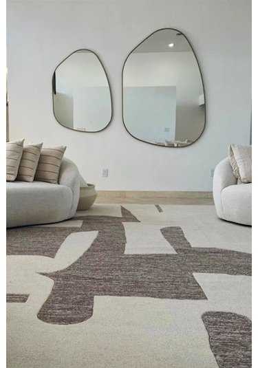 Fawdecor Amorphous Dekoratif Duvar Aynası Beyaz 110x152 Cm Beyaz