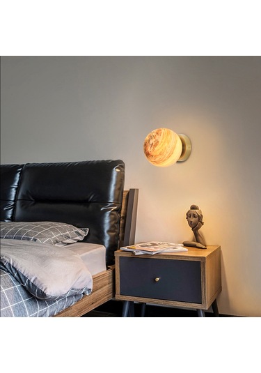 Yifomall Siyah-turuncu Güneş Sistemi Duvar Lambası E27 Avrupa Tipi, 110-240v, Ampul Hariç - Demir Ve Cam Malzeme Çok Renkli