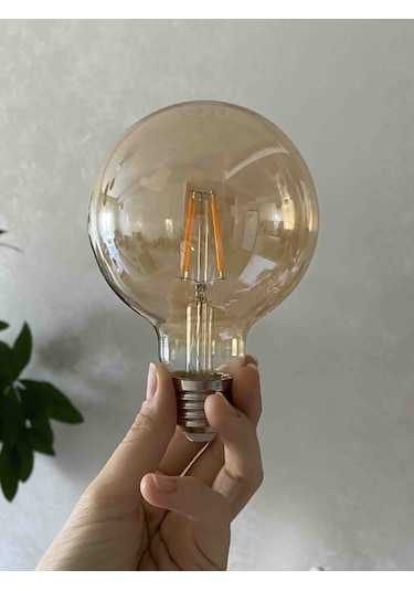 G95 Rustik Led Ampul 4 Watt Gün Işığı Yuvarlak Rustik Glop Ampul 10 Adet