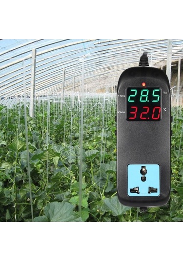 Novahub Elektronik Termostat Led Dijital Yetiştirme Sıcaklık Soketli Termokupl Cihazı Ac 90v 250v