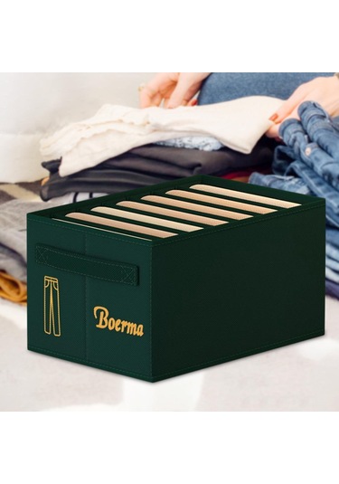 Magideal Suntek Ev Giysi Saklama Organizatör Kutusu Yeşil - 36 x 25 x 20 CM