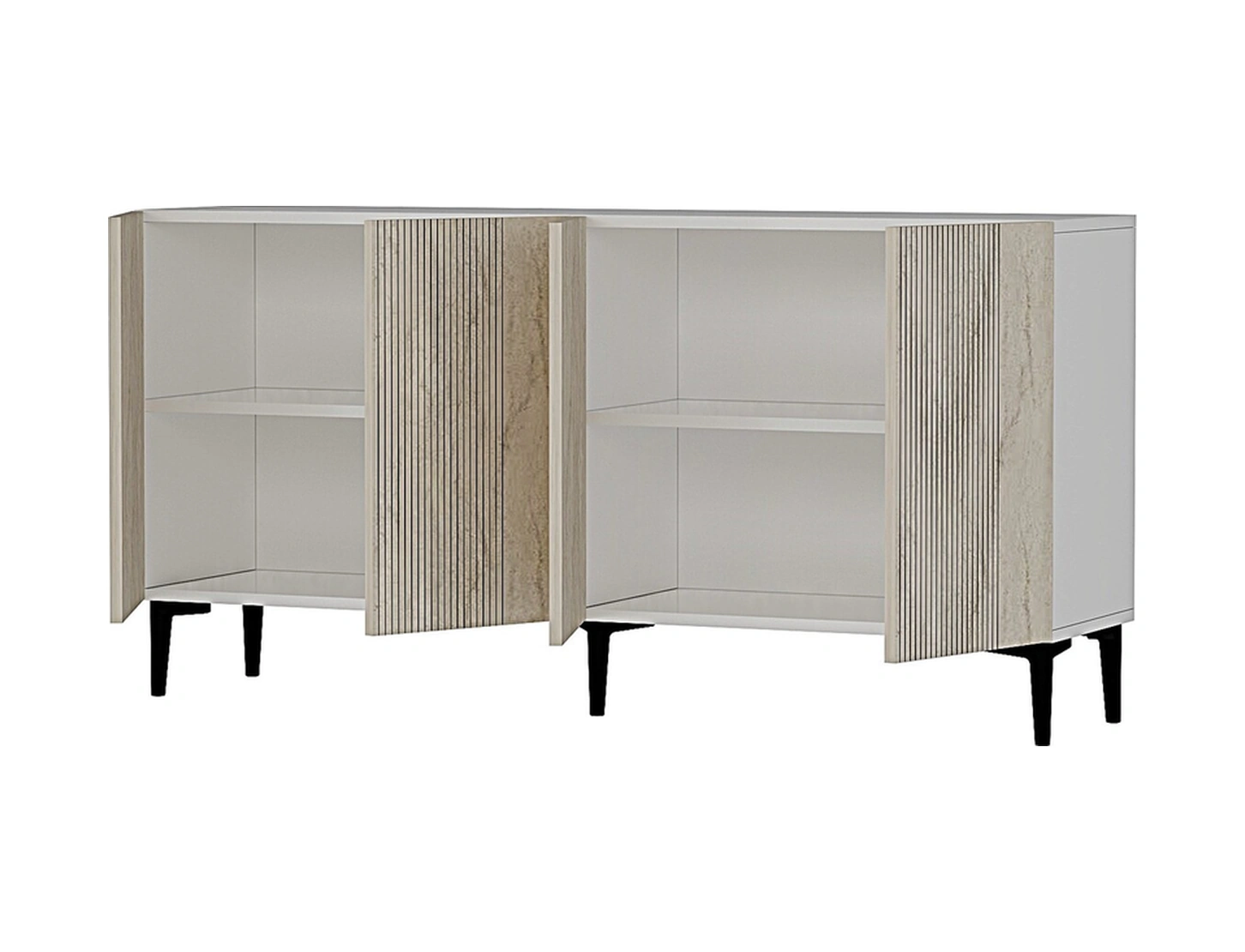 Ka1511bt Corsa150 Konsol, Kahve Köşesi, Tv Sehpası Beyaz-traverten Kapak 150cm Beyaz