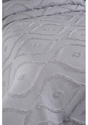 Çeyiz Diyarı Pirot 2 Parça Tek Kişilik Pike Takımı Gri Gri