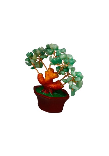 Yeşim Doğal Taş Bonsai Ağacı - Dekoratif Şans Ve Bereket Ağacı