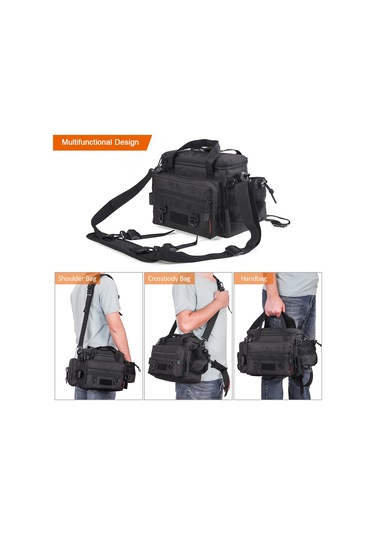 Su Geçirmez Balıkçılık Çanta Büyük Kapasiteli Çok Fonksiyonlu,siyah