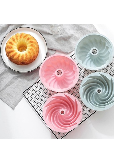 Soulader 6 Inç Silikon Kek Kalıbı Seti 4'lü Paket Yapışmaz Pişirme Kapları Fırın Ve Mikrodalga Uyumlu Pembe