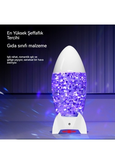 Soulader Dekoratif Roket Şekilli Gece Lambası İle Yatak Odası Aydınlatması Mavi