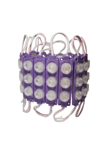 Leled-modül Üçlü Büyük Mercekli 3w Mor 3030 Smd Ledli Mor