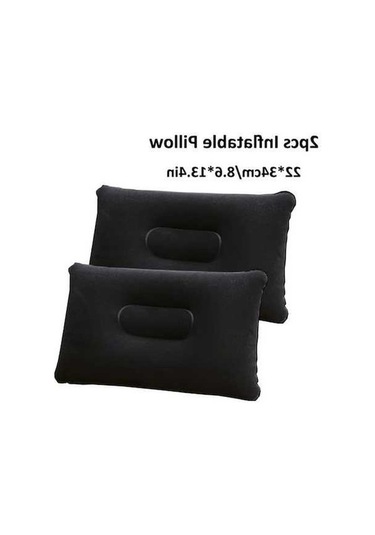 Trendooze Sunshine022 Siyah 2li Şişme Kamp Yastığı Seyahat Ofis Hiking Taşınabilir Siyah