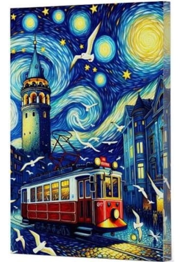Van Gogh 1 Galata Çizgili Defter Yan Baskılı Siyah