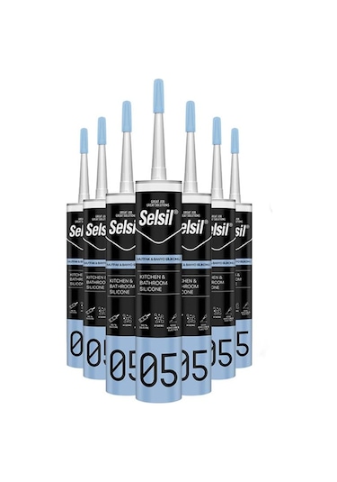 Selsil Şeffaf Mutfak Banyo Silikonu 280 Ml 25 Adet