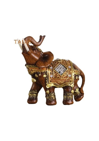 Altın Fil Heykelcik Reçine Bahçe Minyatür Zanaat Hediye Ev Masaüstü Dekorasyon Canlı Şehir Moda Ev Dekor S