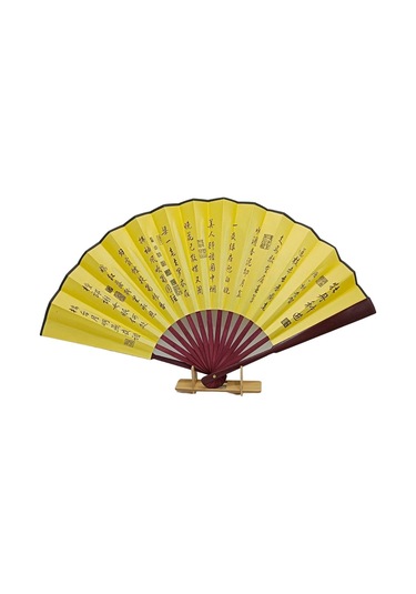 Çin Bambu Keten Kumaş Yelpaze Ak01 Büyük Boy 60cm No.1 Adet-1