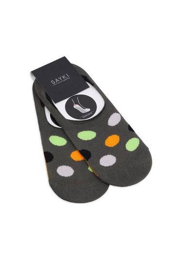 Turuncu İkili Puantiyeli Pamuklu Babet Çorap 17143024a003 031 Açık Antrasit