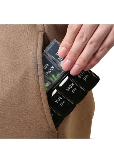 Tg Geniş Ve Pratik Dosett İlaç Tablet Çantası Siyah/beyaz Diğer