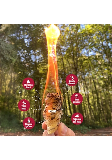 Bonga Mangal Ve Ateş Tutuşturucu 50 Adet 700 GR - Jel Ve Çıra Alternatifi Doğal Odun Yünü