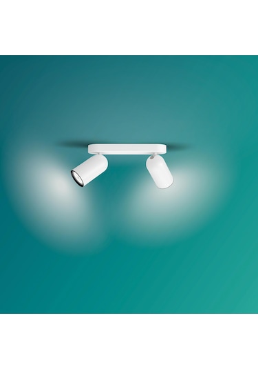 Philips myLiving Pongee Tavan/Duvar 2'li Beyaz Spot Lamba GU10 Duy (Ampul birlikte verilmez)