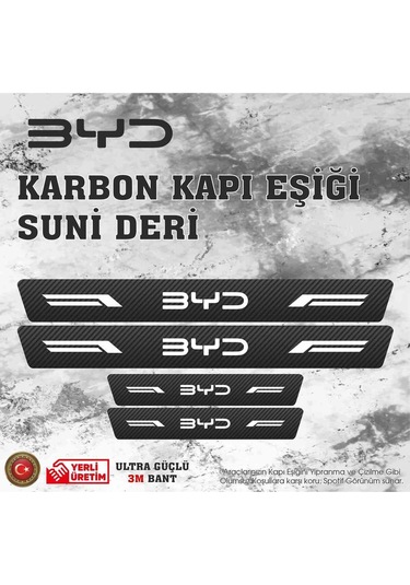 Byd Uyumlu Deri Karbon Kapı Eşiği Koruyucu Bant 4 Adet