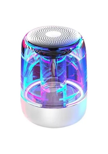 Geeksen C7 Taşınabilir Bluetooth Hoparlör, 7 Renkli Işık Ve Tws Stereo Ses, Bluetooth 5.0, Usb Şarjlı, Perl Beyaz
