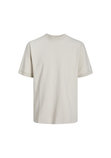 Jack & Jones Erkek Bisiklet Yaka Kısa Kollu Tişört - Deco 12253379 Moonbeam Siyah