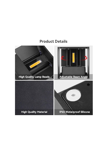 Led Su Geçirmez/su Geçirmez Değil Duvar Lambaları 6w 12w Duvar Işıkları Ev Bahçe Otu Odası Ac85-265v Dış Aydınlatma Aplik 56518788 Siyah