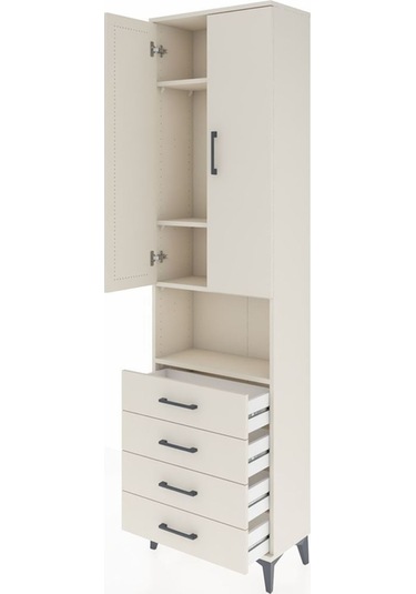 Arges Dolap 4 Raflı 4 Çekmeceli 2 Kapaklı 60x30x221 Aytaşı-aytaşı Aytası