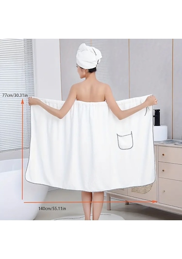 Beyaz Kolsuz Bornoz Standart Boy