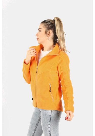 Kadın Balıkçı Fermuarlı Sweatshirt Sarı