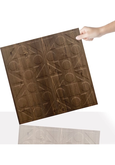 3 Boyutlu Duvar Paneli Kabartmalı Kareli Yuvarlak Desen Pvc 41x41 Cm/ 6 Adet /1 M² Antik