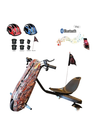 Citymate Drift Car Elektrikli Kaykay Bluetooth Dirift Kar Hoverboard Scooter Koruma Ekipmanı Hediye D07