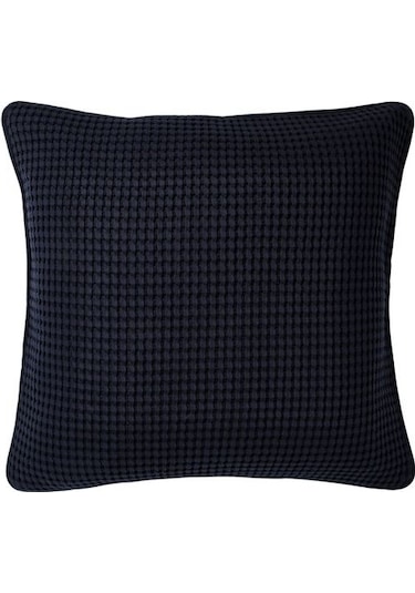 Minder-Kırlent Kılıfı, Koyu Mavi-Siyah Renk 50x50 Cm %100 Pamuk Ev Dekorasyon-Kılıf