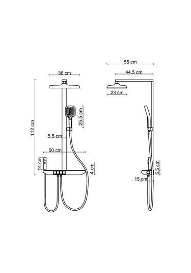 Fj-ss7157 Mat Füme Duş Ünitesi Füme