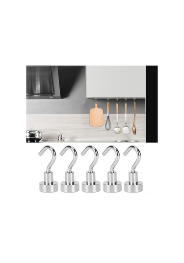 Neevoyu 5 Adet E12 Tipi N35 Manyetik Duvar Kanca, Ev Ve Ofis İçin 3.5kg Yük Taşıma Kapasitesi, Dayanıklı Ve Korozyon Direnci